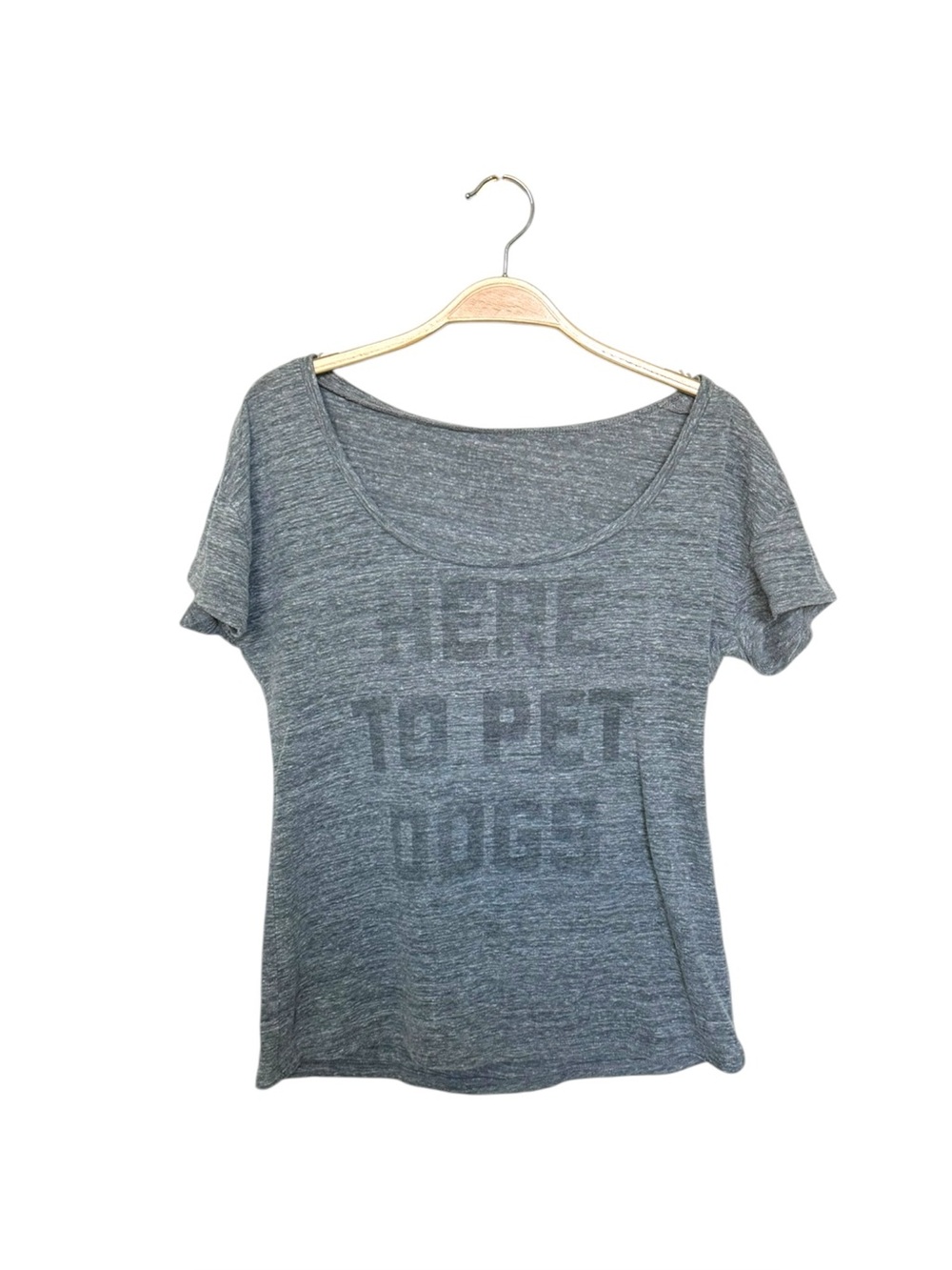 Buy Me Brunch Here To Pet Dogs Graphic Tee Gray Burnout Grunge Size S - Picture 1 of 7